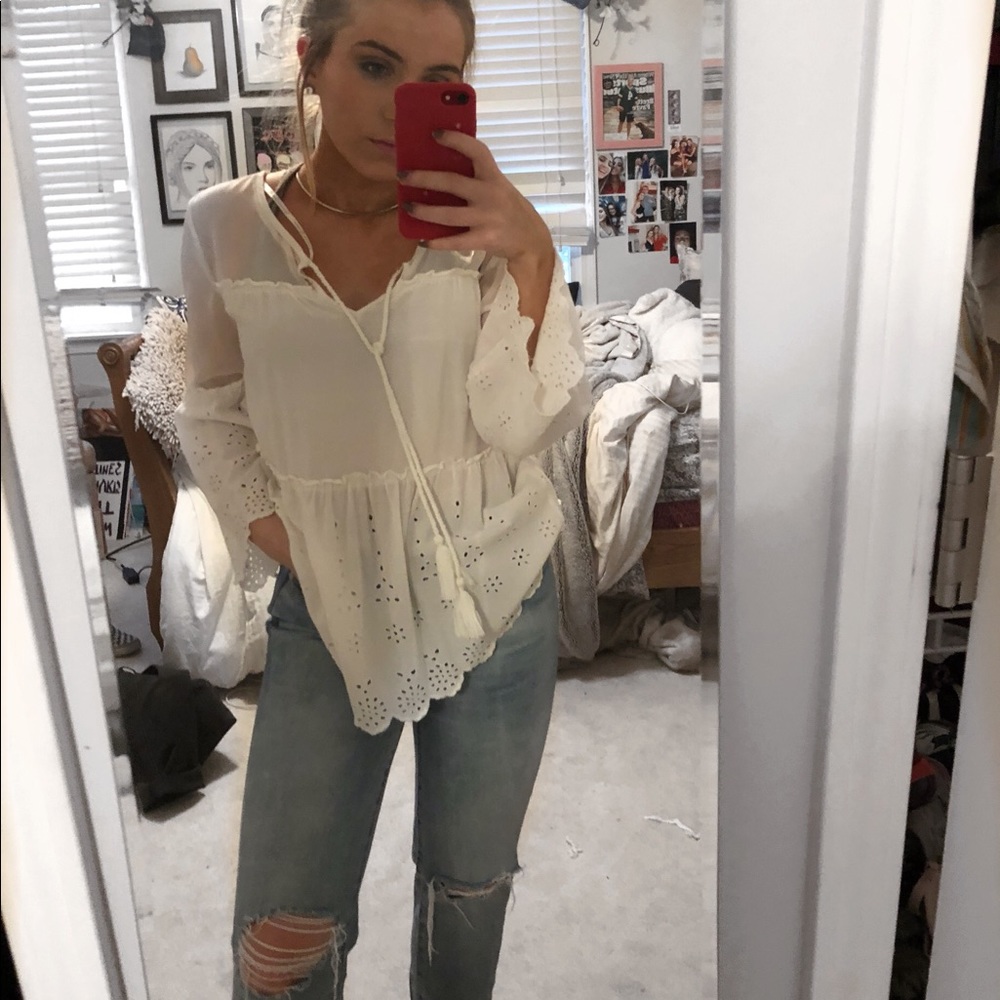 White Lacey tunic
